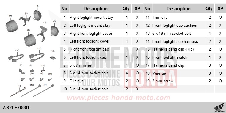 KIT,FR FOG LIGHT ATT de ADV 350 HYPER RED (R348) 2025